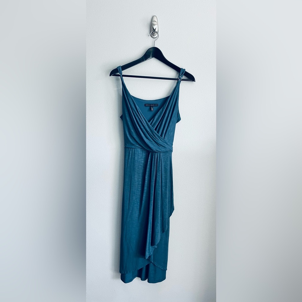 White House Black Market Dusty Blue Midi Dress Size 12